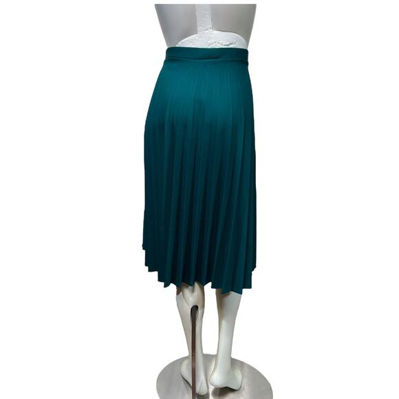 Vintage NWT Random Sportswear Green Pleated Midi Skirt - Size 18 Deadstock 1980s - Picture 13 of 14